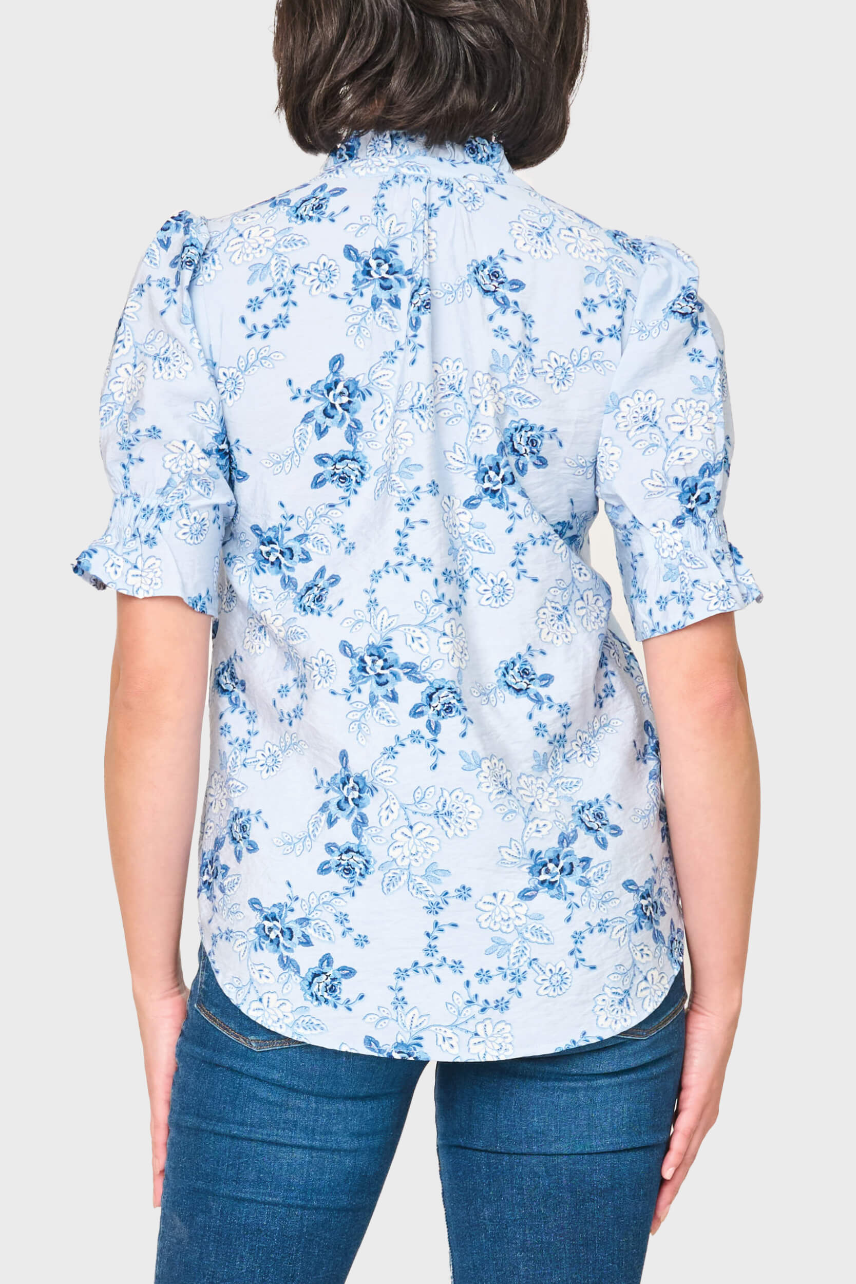 Dianthus Henley Puff Sleeve Blouse